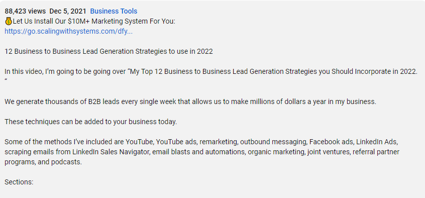 Video Descriptions backlinks