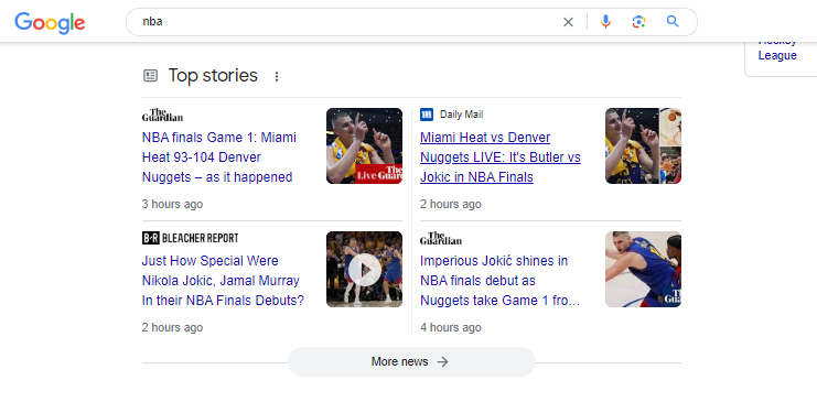 Organic Search SEO Results